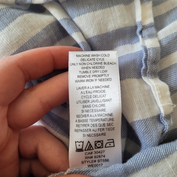 Splendid Blue and White Striped Sleeveless Popover Top - Picture 9 of 10